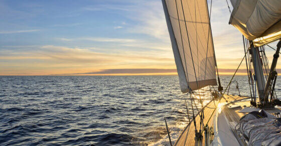 view from a sail boat sailing in choppy water